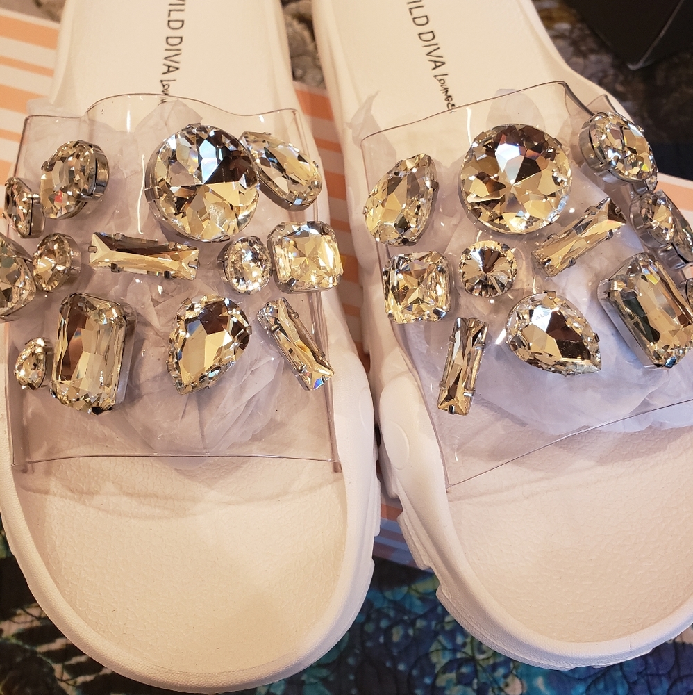 White Bling Sandals